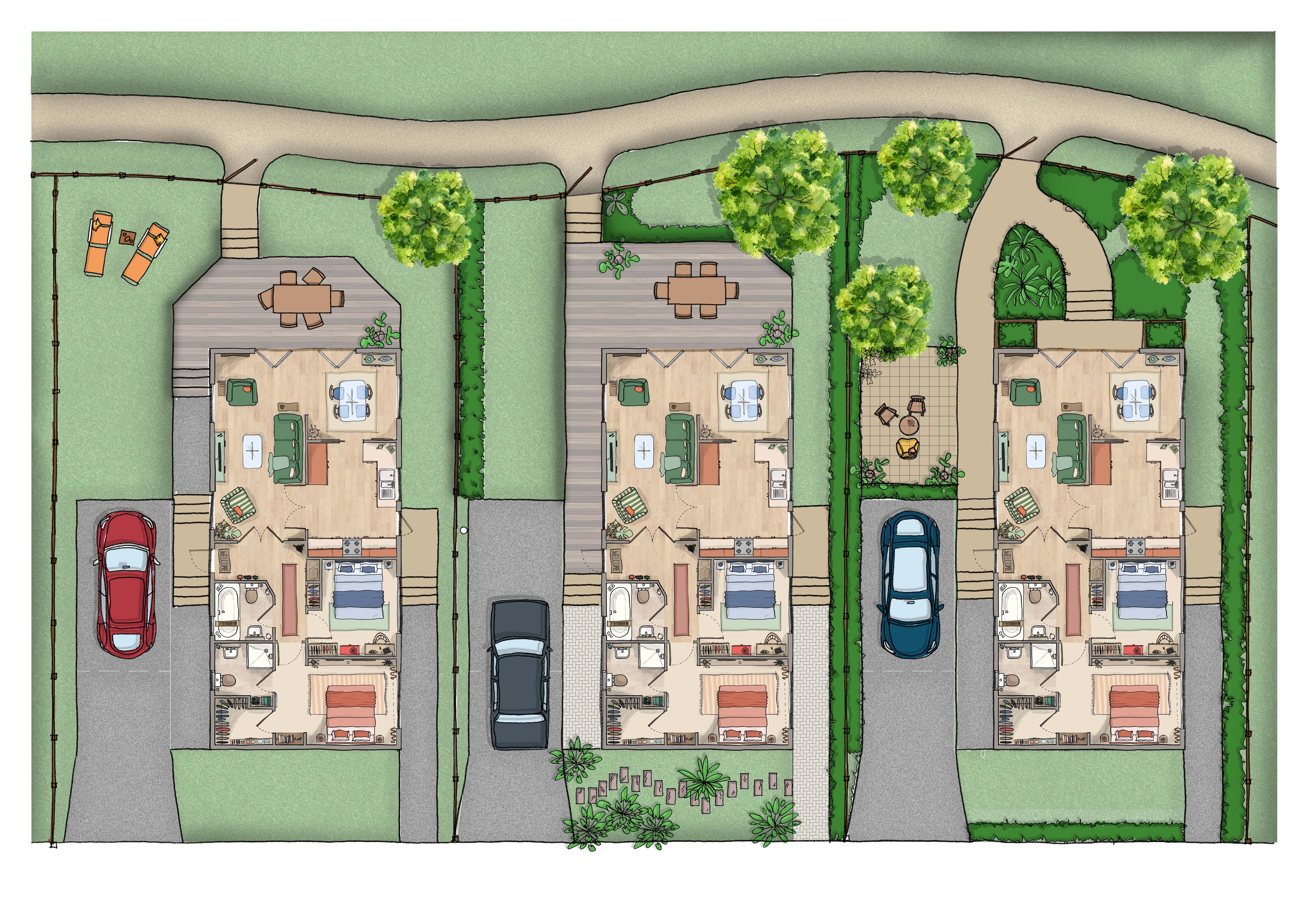 Park Home - Layout-Residential park home with gardens